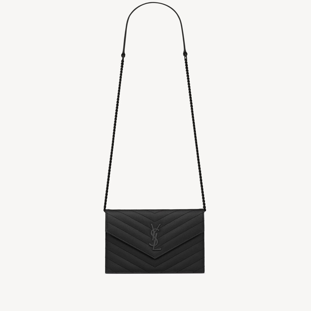 Saint Laurent Black Cassandre Envelope Chain Bag - Picture 2 of 8